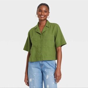 Universal Thread Green Button-Down Shirt